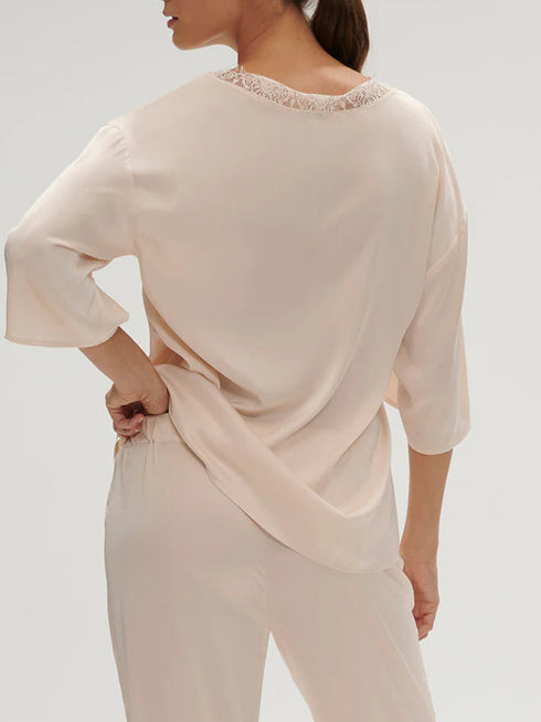 Langarm T-Shirt Sakura Pink SATIN SECRETS SIMONE PÉRÈLE
